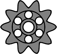 10-tooth gear with circular holes