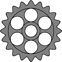 20-tooth gear with circular holes