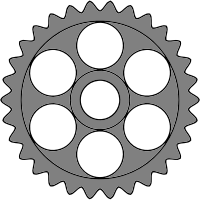 30-tooth gear with circular holes