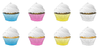Assorted White Frosted Cupcakes