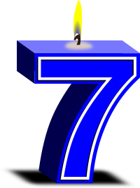 birthday candle #7 blue