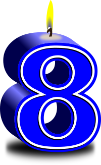 birthday candle #8 blue