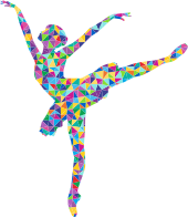 Prismatic Low Poly Graceful Ballerina Silhouette