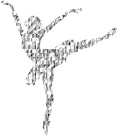 Gemstone Graceful Ballerina Silhouette No Background