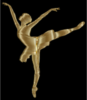 Golden Graceful Ballerina Silhouette