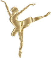 Golden Graceful Ballerina Silhouette No Background