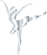 Silver Graceful Ballerina Silhouette No Background
