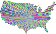 Psychedelic Waves United States Map