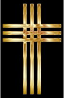 Interlocked Stylized Golden Cross Enhanced