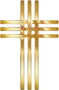 Interlocked Stylized Golden Cross Enhanced No Background