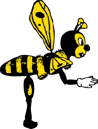 bending bee from side