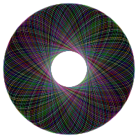 Prismatic Geometric Line Art Torus