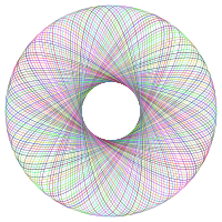 Prismatic Geometric Line Art Torus No Background