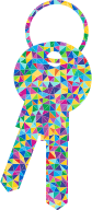 Low Poly Prismatic Keys Silhouette
