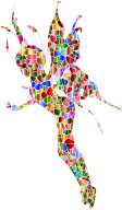 Polychromatic Tiled Female Fairy Silhouette