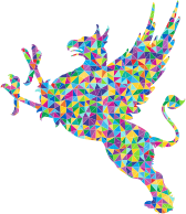 Low Poly Prismatic Vintage Griffin Silhouette