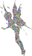 Low Poly Prismatic High Detail Female Fairy Silhouette