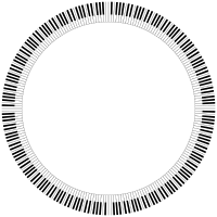 Piano Keys Circle Medium