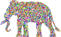 Vivid Chromatic Elephant Silhouette No Background
