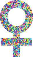 Prismatic Low Poly Female Symbol