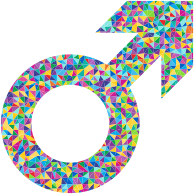 Prismatic Low Poly Male Symbol