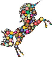Prismatic Unicorn Silhouette 2 Circles 2