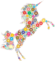 Prismatic Unicorn Silhouette 2 Circles 2 No Background