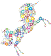 Prismatic Unicorn Silhouette 2 Circles 3 No Background