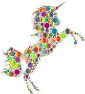 Prismatic Unicorn Silhouette 2 Circles 4 No Background