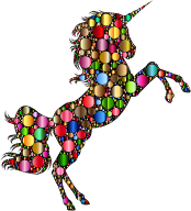 Prismatic Unicorn Silhouette 2 Circles 6