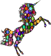 Prismatic Unicorn Silhouette 2 Circles 7