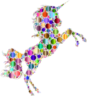Prismatic Unicorn Silhouette 2 Circles 7 No Background