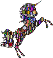 Prismatic Unicorn Silhouette 2 Circles 8