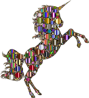 Prismatic Unicorn Silhouette 2 Circles 8 Variation 3
