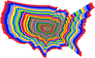 Prismatic US Map Outline Zoom 2
