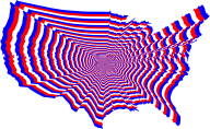 Red White And Blue US Map Outline Zoom