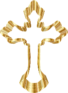 Gold Ornate Cross No Background