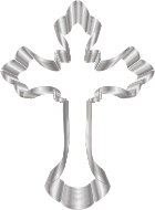 Silver Ornate Cross No Background