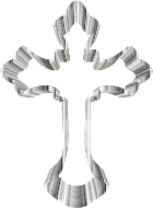 Chrome Ornate Cross No Background