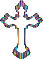 Iridescent Ornate Cross No Background