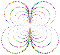 Prismatic Abstract Circles Butterfly No Background