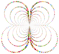 Prismatic Abstract Circles Butterfly 4 No Background