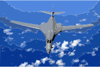 B-1B over the pacific ocean