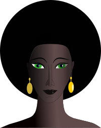 black woman with green eyes