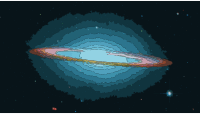 Sombrero Galaxy in infrared light (Hubble Space Telescope and Spitzer Space Telescope)