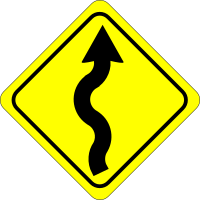 curves ahead sign