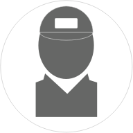 Icon: Installer / Technician Icon - Grey on White with light outline