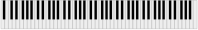 The keyboard of a standard 88-key piano