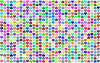 Prismatic Alternating Hearts Pattern Background