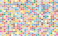 Prismatic Alternating Hearts Pattern Background 5 No Black Background